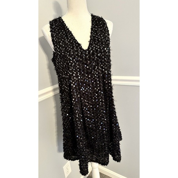 Altar'd State Dress Size S Shift Black Sequin Sleeveless Short 100% Polyester‎ - Picture 7 of 10